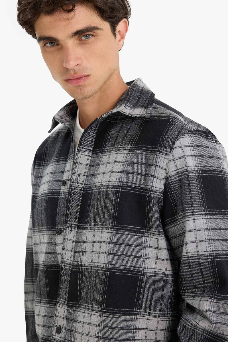 DeFacto Black Man Regular Fit Lumberjack Plaid Shirt Casual - Image 4